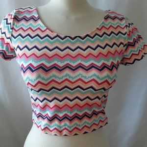 New Pink-Turquoise crop top